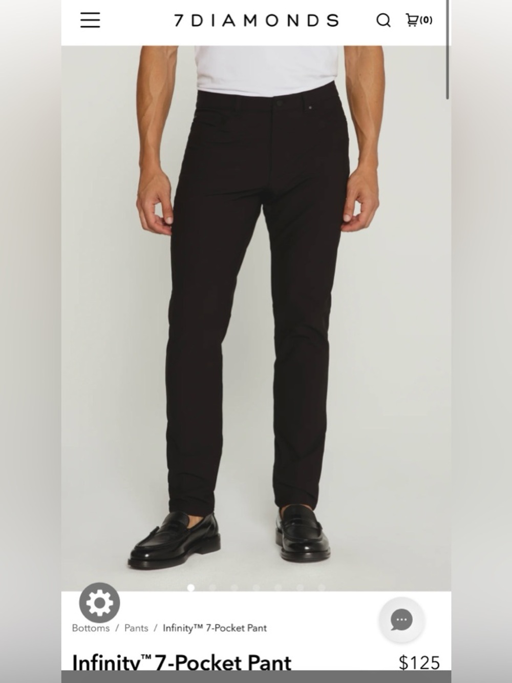 Men’s 7DIAMONDS Black Infinity 7-Pocket Pants